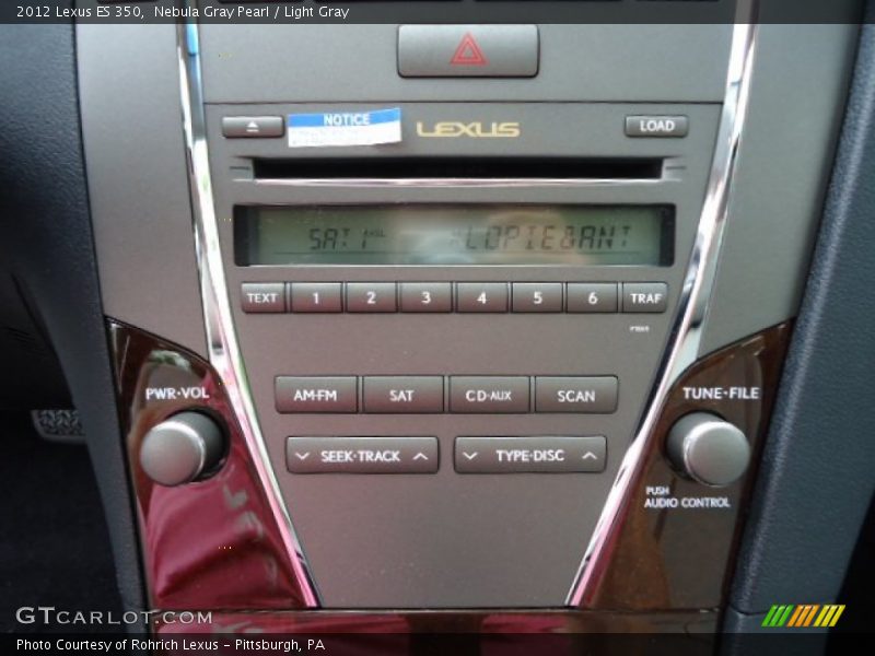 Nebula Gray Pearl / Light Gray 2012 Lexus ES 350