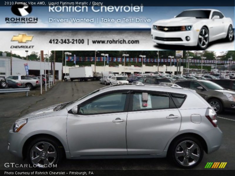Liquid Platinum Metallic / Ebony 2010 Pontiac Vibe AWD
