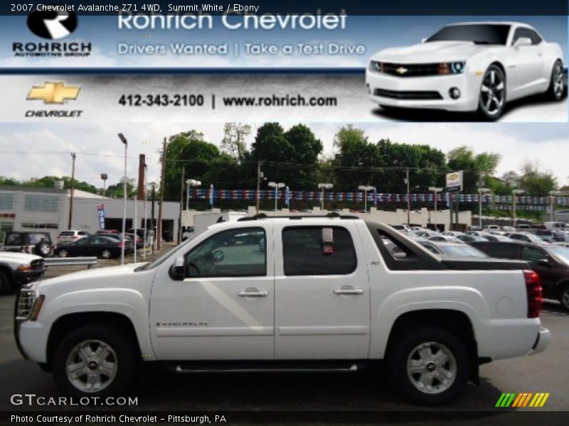 Summit White / Ebony 2007 Chevrolet Avalanche Z71 4WD