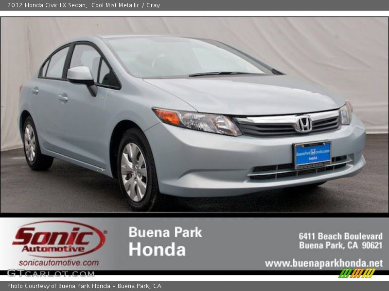 Cool Mist Metallic / Gray 2012 Honda Civic LX Sedan