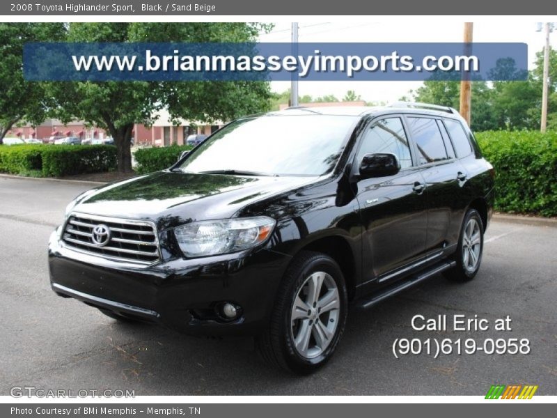 Black / Sand Beige 2008 Toyota Highlander Sport