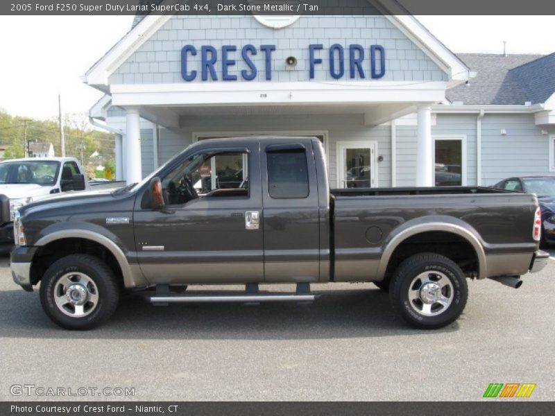 Dark Stone Metallic / Tan 2005 Ford F250 Super Duty Lariat SuperCab 4x4