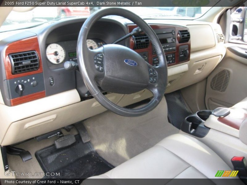 Dark Stone Metallic / Tan 2005 Ford F250 Super Duty Lariat SuperCab 4x4