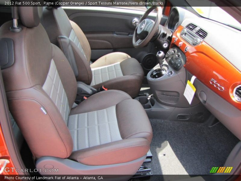 Rame (Copper Orange) / Sport Tessuto Marrone/Nero (Brown/Black) 2012 Fiat 500 Sport