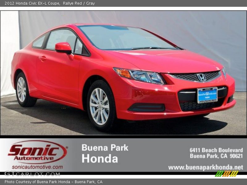 Rallye Red / Gray 2012 Honda Civic EX-L Coupe