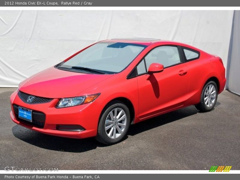 Rallye Red / Gray 2012 Honda Civic EX-L Coupe