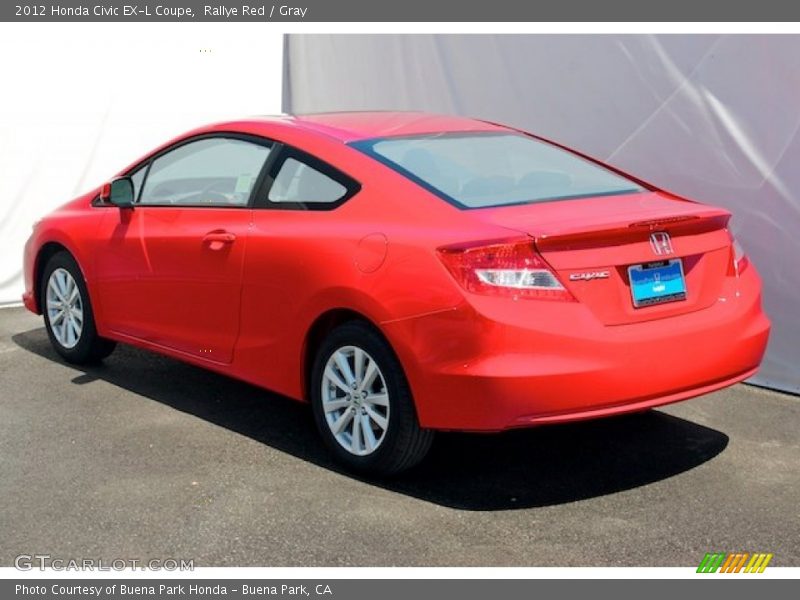Rallye Red / Gray 2012 Honda Civic EX-L Coupe