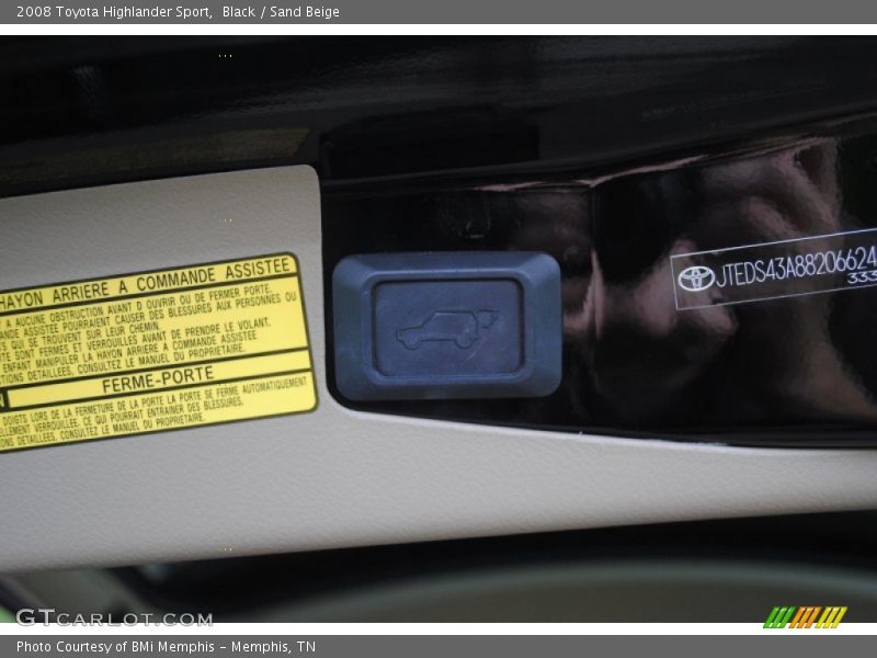Black / Sand Beige 2008 Toyota Highlander Sport