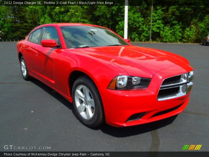 Redline 3-Coat Pearl / Black/Light Frost Beige 2012 Dodge Charger SE