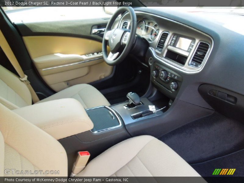 Redline 3-Coat Pearl / Black/Light Frost Beige 2012 Dodge Charger SE