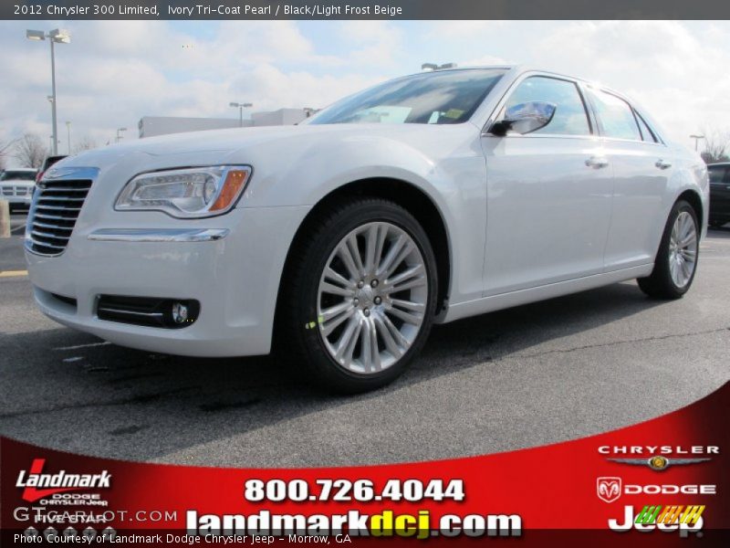 Ivory Tri-Coat Pearl / Black/Light Frost Beige 2012 Chrysler 300 Limited