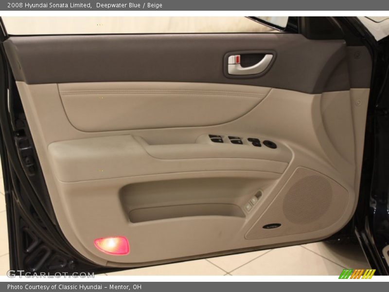 Deepwater Blue / Beige 2008 Hyundai Sonata Limited
