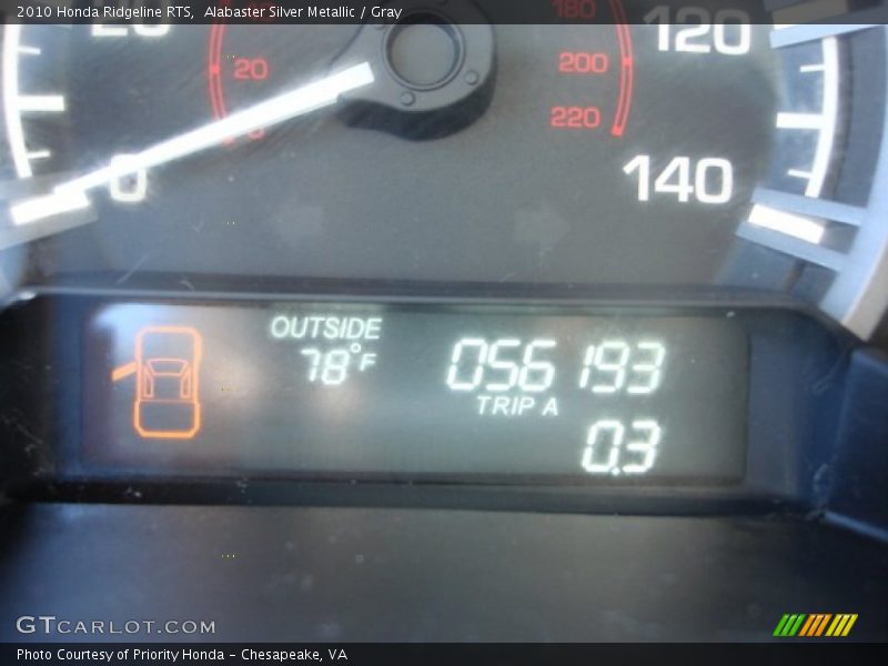 Alabaster Silver Metallic / Gray 2010 Honda Ridgeline RTS