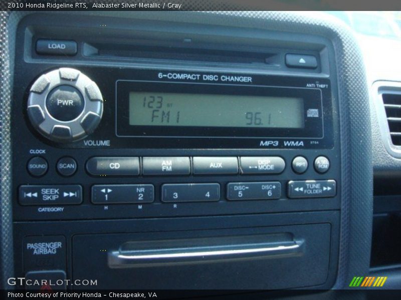 Alabaster Silver Metallic / Gray 2010 Honda Ridgeline RTS