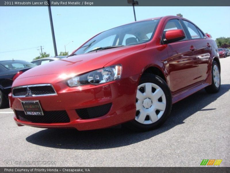 Rally Red Metallic / Beige 2011 Mitsubishi Lancer ES