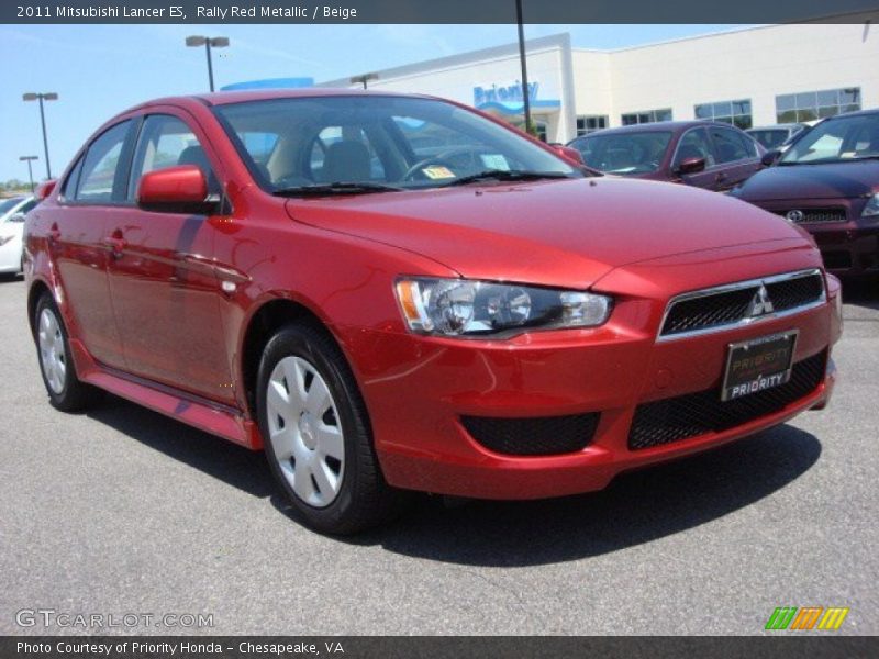 Rally Red Metallic / Beige 2011 Mitsubishi Lancer ES