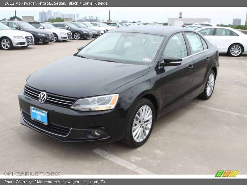 Black / Cornsilk Beige 2012 Volkswagen Jetta SEL Sedan