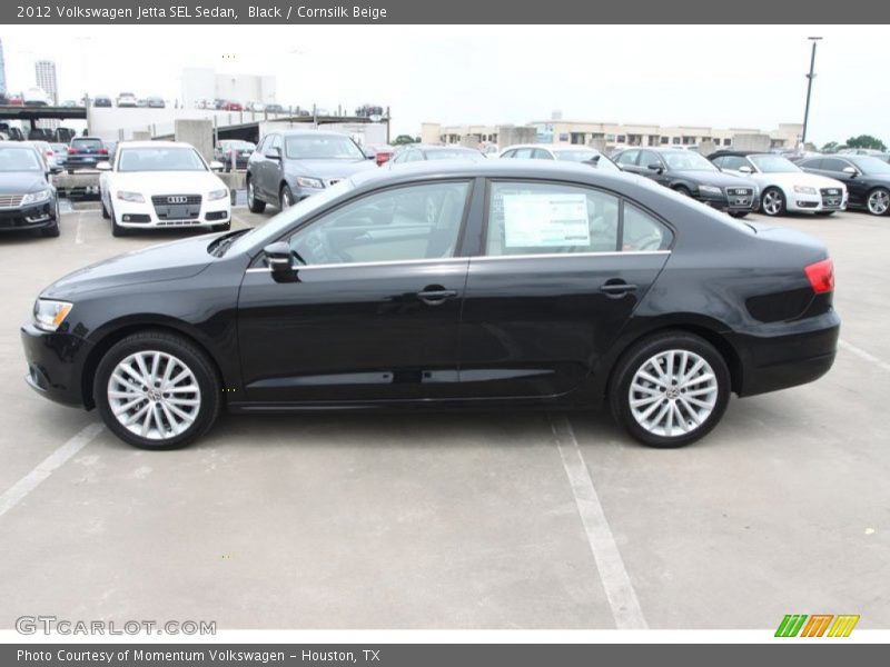 Black / Cornsilk Beige 2012 Volkswagen Jetta SEL Sedan