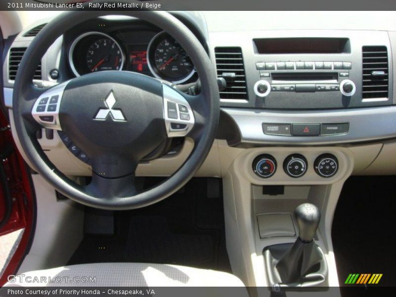 Rally Red Metallic / Beige 2011 Mitsubishi Lancer ES
