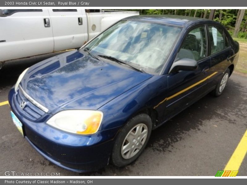 Royal Blue / Gray 2003 Honda Civic LX Sedan