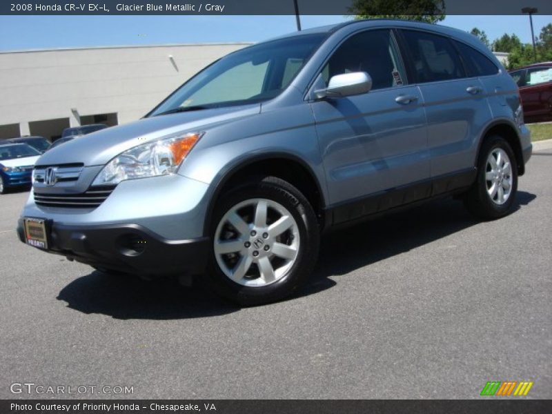 Glacier Blue Metallic / Gray 2008 Honda CR-V EX-L