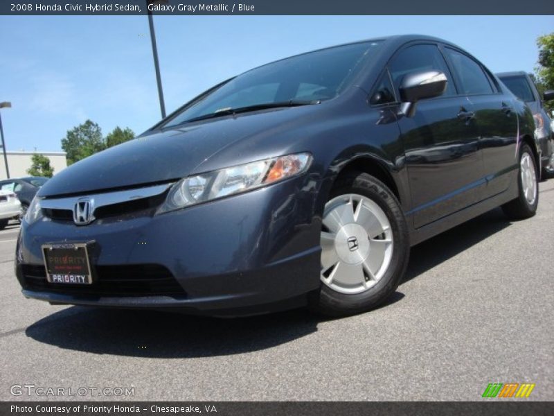 Galaxy Gray Metallic / Blue 2008 Honda Civic Hybrid Sedan