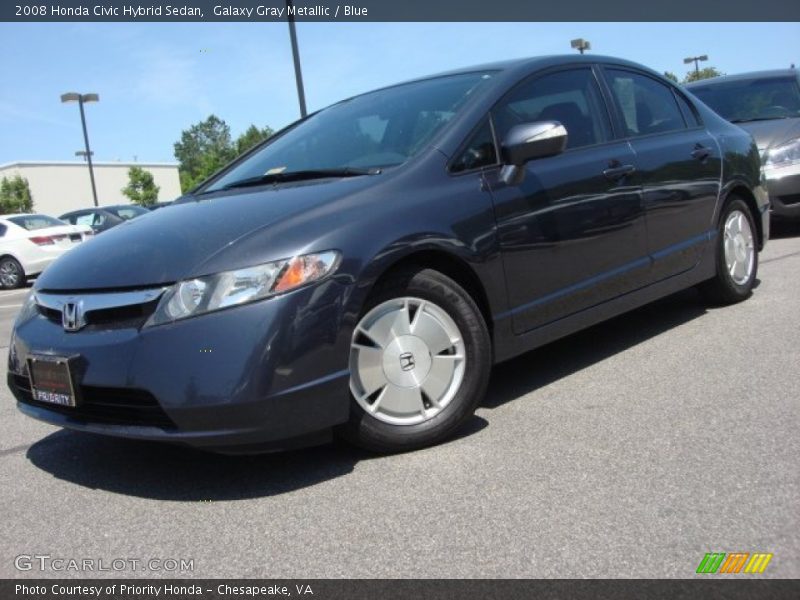 Galaxy Gray Metallic / Blue 2008 Honda Civic Hybrid Sedan