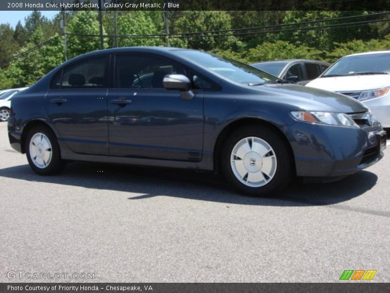 Galaxy Gray Metallic / Blue 2008 Honda Civic Hybrid Sedan
