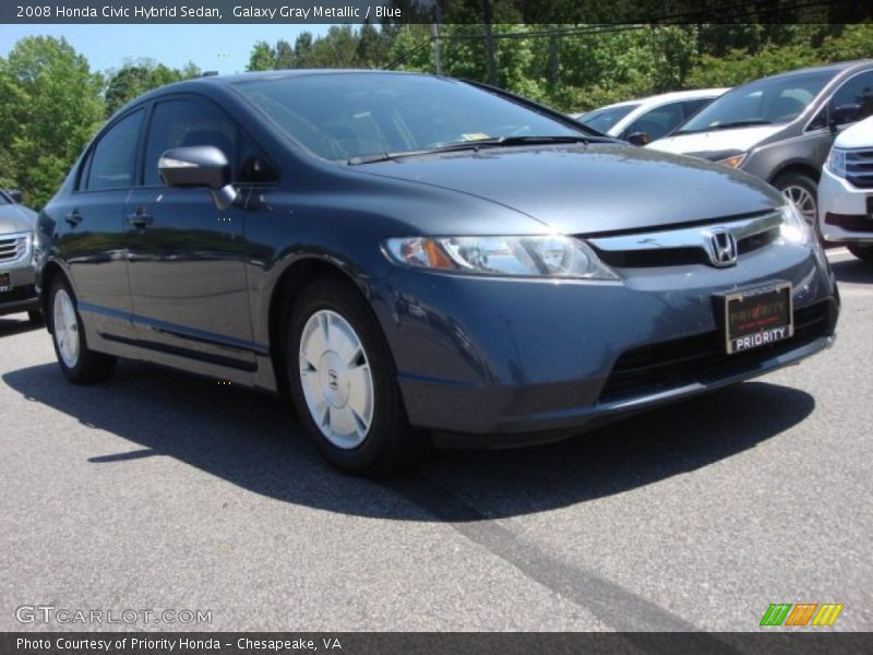 Galaxy Gray Metallic / Blue 2008 Honda Civic Hybrid Sedan