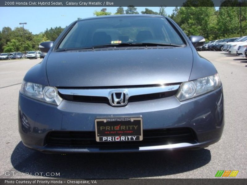 Galaxy Gray Metallic / Blue 2008 Honda Civic Hybrid Sedan