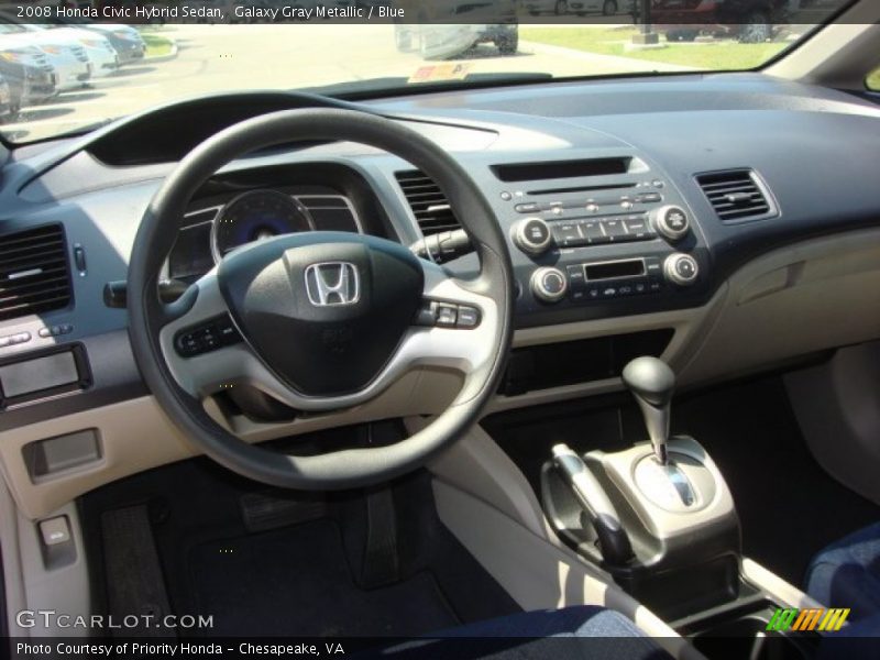 Galaxy Gray Metallic / Blue 2008 Honda Civic Hybrid Sedan