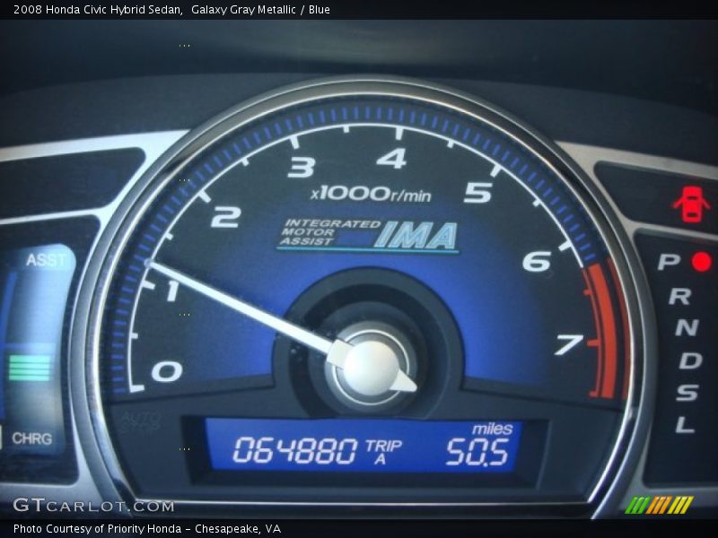 Galaxy Gray Metallic / Blue 2008 Honda Civic Hybrid Sedan