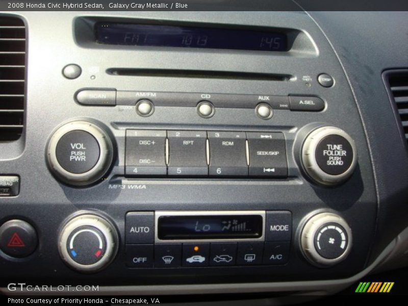 Galaxy Gray Metallic / Blue 2008 Honda Civic Hybrid Sedan