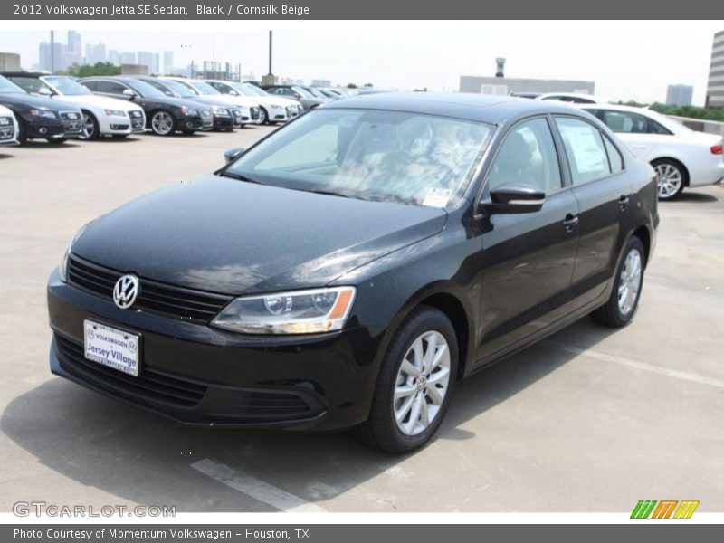 Black / Cornsilk Beige 2012 Volkswagen Jetta SE Sedan