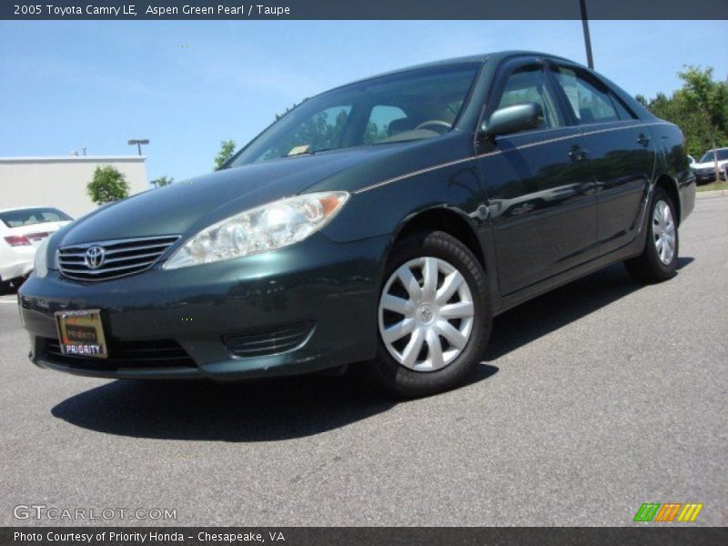 Aspen Green Pearl / Taupe 2005 Toyota Camry LE
