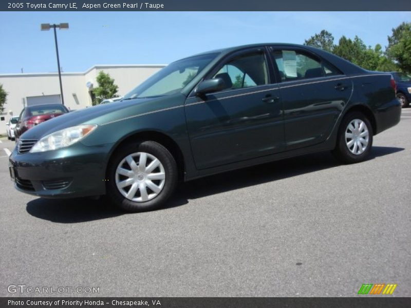 Aspen Green Pearl / Taupe 2005 Toyota Camry LE