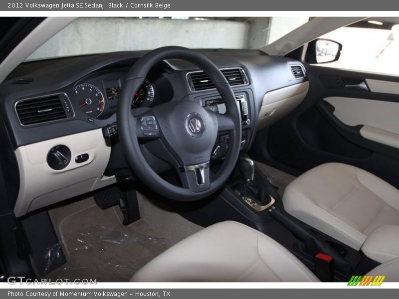 Black / Cornsilk Beige 2012 Volkswagen Jetta SE Sedan