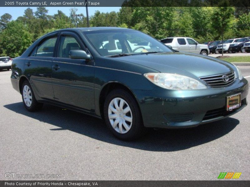 Aspen Green Pearl / Taupe 2005 Toyota Camry LE