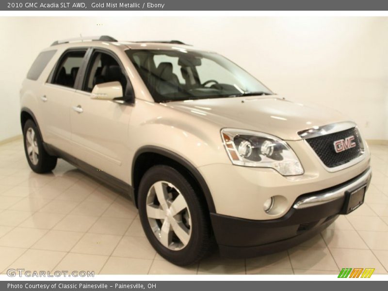 Gold Mist Metallic / Ebony 2010 GMC Acadia SLT AWD