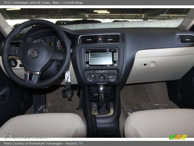 Black / Cornsilk Beige 2012 Volkswagen Jetta SE Sedan