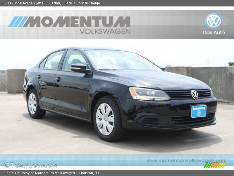 Black / Cornsilk Beige 2012 Volkswagen Jetta SE Sedan