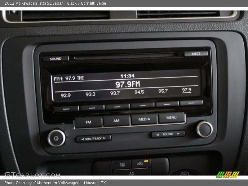 Black / Cornsilk Beige 2012 Volkswagen Jetta SE Sedan