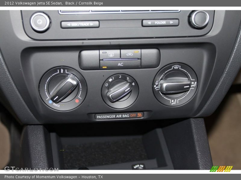 Black / Cornsilk Beige 2012 Volkswagen Jetta SE Sedan