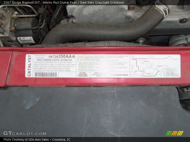 Inferno Red Crystal Pearl / Dark Slate Gray/Light Graystone 2007 Dodge Magnum SXT