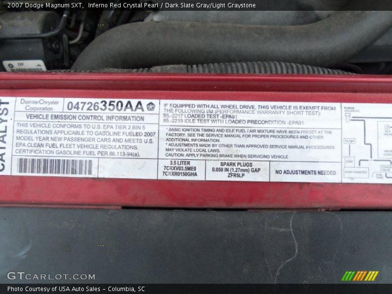 Inferno Red Crystal Pearl / Dark Slate Gray/Light Graystone 2007 Dodge Magnum SXT