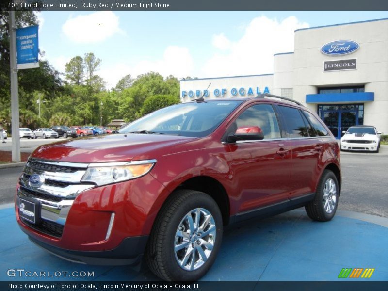 Ruby Red / Medium Light Stone 2013 Ford Edge Limited