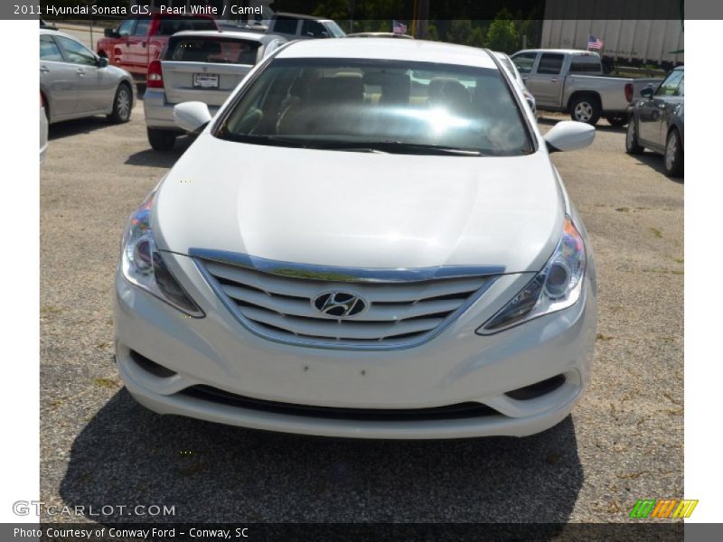 Pearl White / Camel 2011 Hyundai Sonata GLS