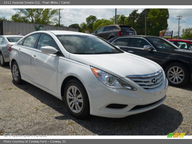 Pearl White / Camel 2011 Hyundai Sonata GLS