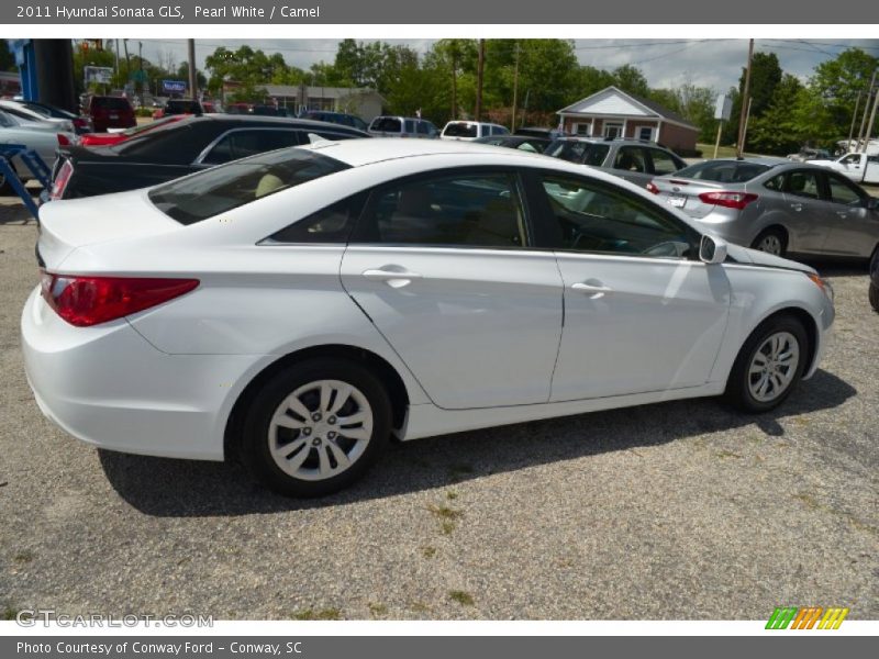 Pearl White / Camel 2011 Hyundai Sonata GLS