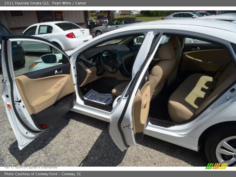 Pearl White / Camel 2011 Hyundai Sonata GLS